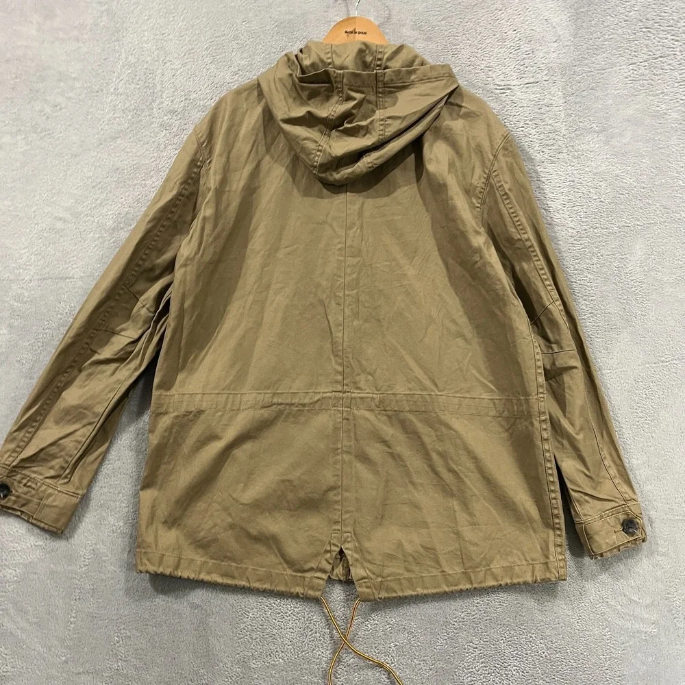 Levi's Jacket Mens‎ Large Canvas Hooded Full Zip Military Field Coat Pockets